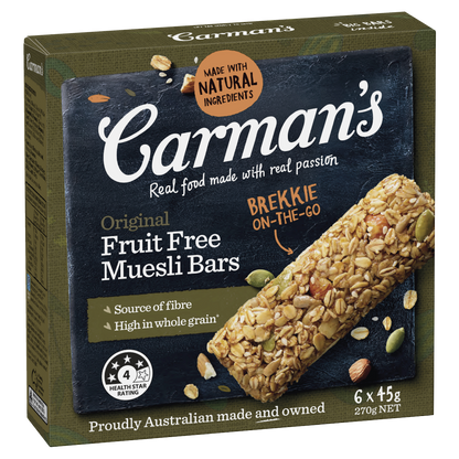Carman's Original Fruit Free Muesli Bar 45g 6s