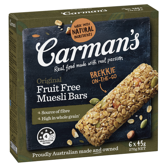 Carman's Original Fruit Free Muesli Bar 45g 6s