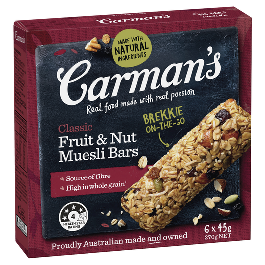 Carman's Classic Fruit & Nut Muesli Bar 45g  6s