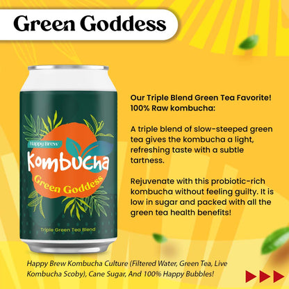 Happy Brew Kombucha Green Goddess 330mL