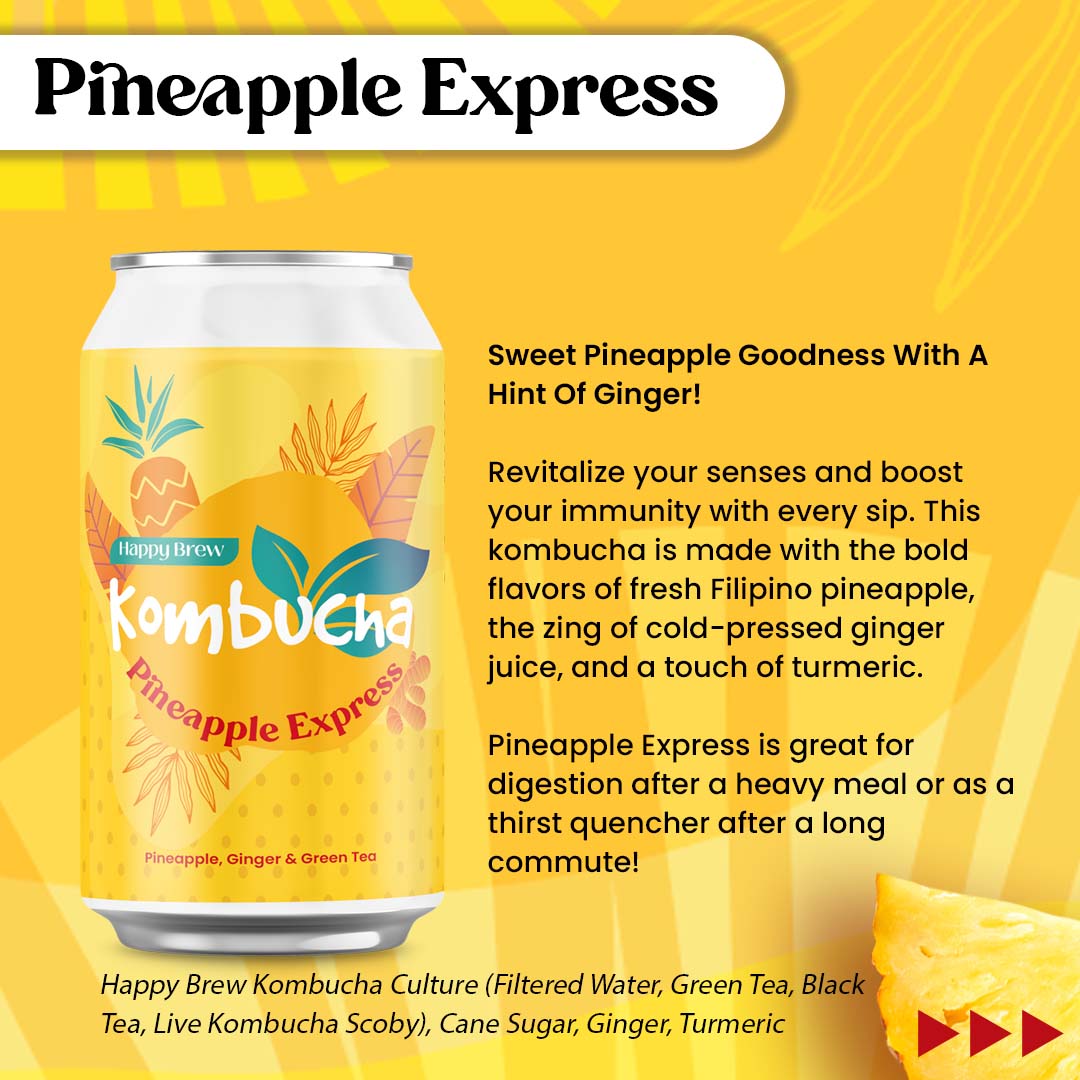 Happy Brew Kombucha Pineapple Express 330mL