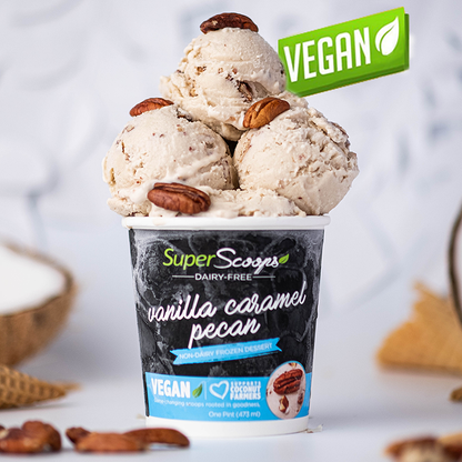 Super Scoops Vanilla Caramel Pecan Vegan Ice Cream