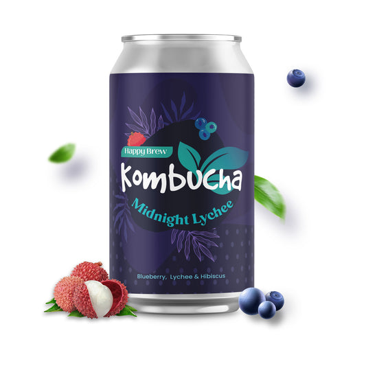 Happy Brew Kombucha Midnight Lychee 330mL