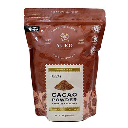 Auro 100% Natural Cacao Powder Unsweetened Non Alkalized 350g